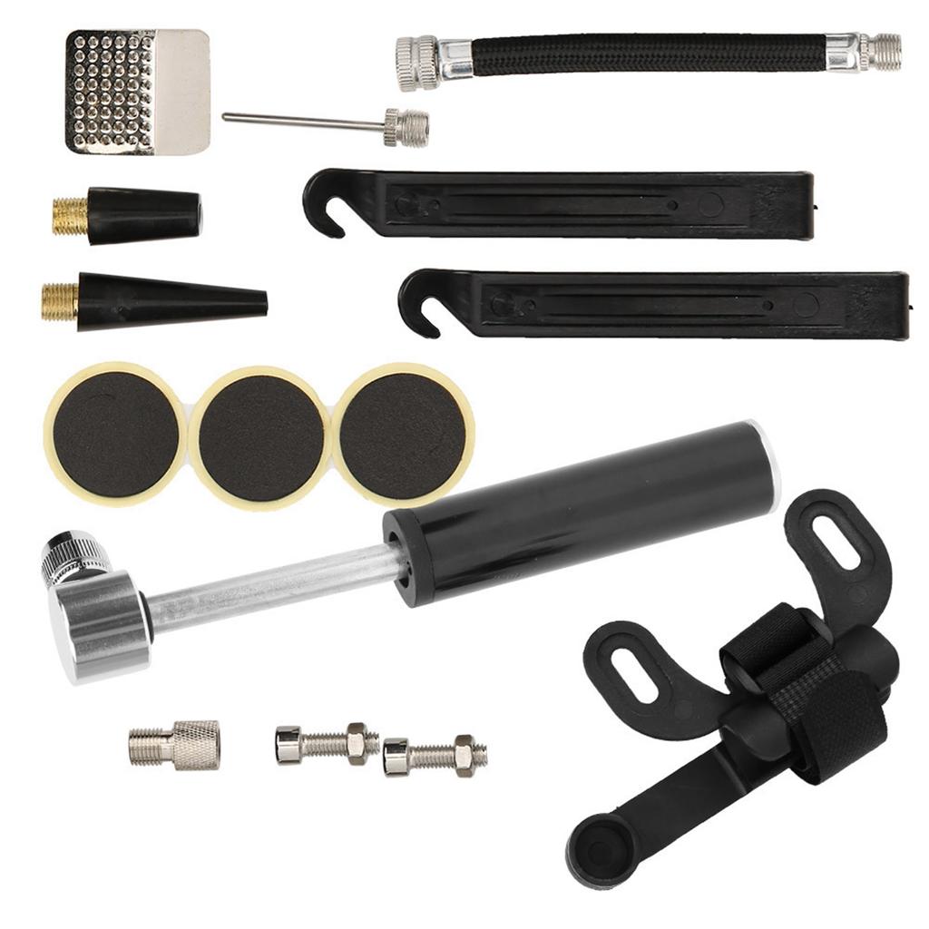 Zestaw naprawczy do opon rowerowych Mini pompka rowerowa Zestaw naprawczy do rowerów szosowych górskich Czarny