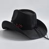 Słomkowe Kapelusze w Stylu Zachodnim dla Mężczyzn Kobiet Vintage Zwijane Brzegi Kapelusz Cowgirl Jazzowy Letni Plażowy Kapelusz Przeciwsłoneczny Sombrero Homebre
