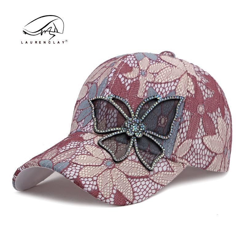 Peaked Cap Women's Spring Summer Breathable Sun Hat Sunscreen Baseball Cap Lace Butterfly Hat Women's Tide
