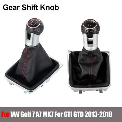 For VW Golf 7 A7 MK7 for GTI GTD 2013 2014 2015 2016 2017 2018 Car 5/6 Speed Gear Stick Level Shift Knob with Leather Boot LHD
