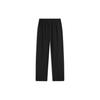 Li Ning Sports Lifestyle Series Solid Color Elastic Waist Straight Leg Knit Sports Pants Women Pants Black AYKU372-1
