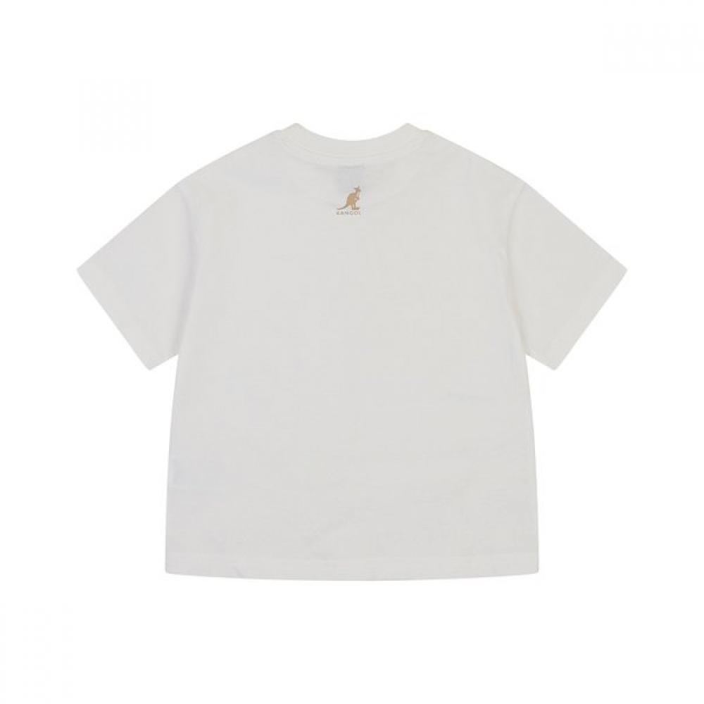 Kangol Kids LeTTering OverfiT ShorT Sleeve T shirT Ivory asbcrT00500iv