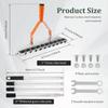 Garden Thatch Rake Stainless Steel Garden Grass Grooming Tool Removes Dead Grass Leaves Clearing Loosening Soil Lawn Rake