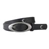 Women's Versatile Retro Star Moon Black Leather Belt for Jeans and Suits