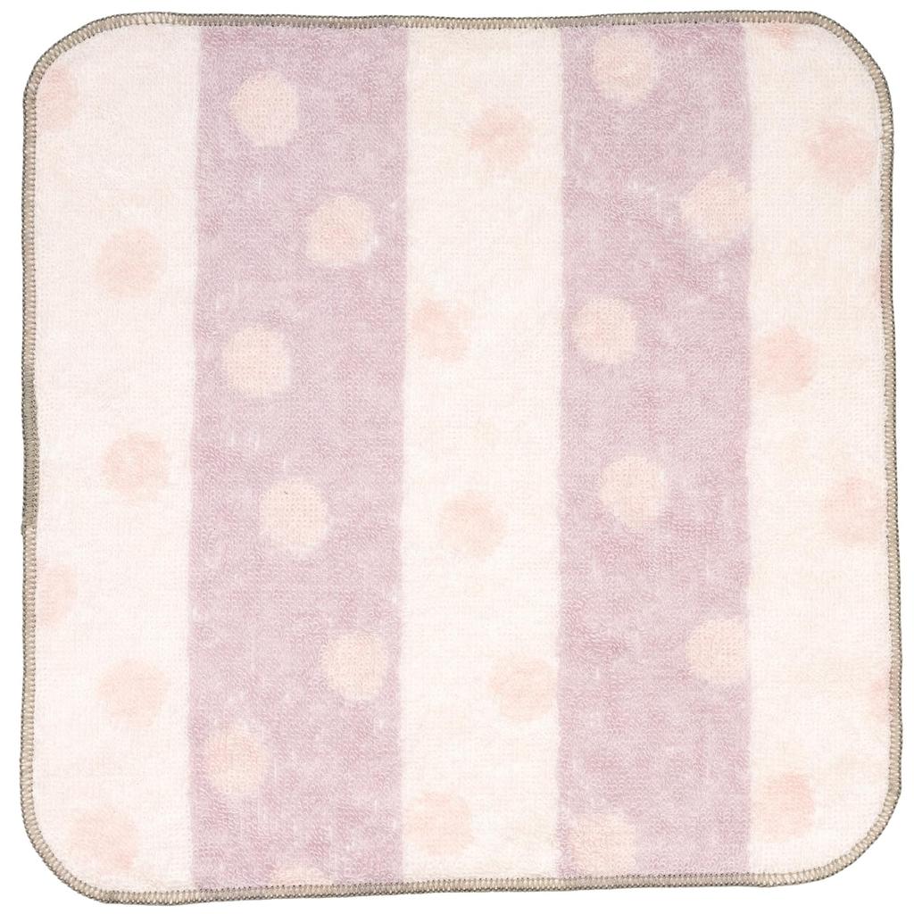 Nishio Imabari Towel Certified Hand Towel, Made in Japan, 100% Cotton, 20cm, Double-Sided Pile, Absorbent, Polka Dot Pattern, Pink, Gift, Present