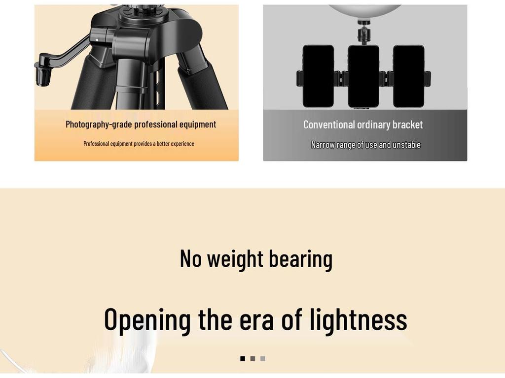 2025 Multi-Camera Mobile Phone Streaming Tripod with Fill Light and Storage Tray