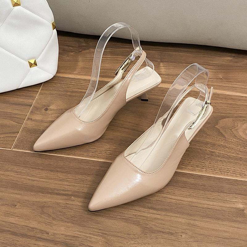 Pointed Beautiful Small High Heels Stiletto 2025 Summer New Models Are Not Tired of Feet with French Bag Head Buckle Sandals