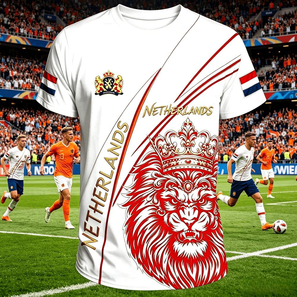 Summer Dutch Football Jersey Men 3D T-Shirt Jersey Soccer Fashion Print Casual Women Short Sleeve Men's Sports Tee Shirt