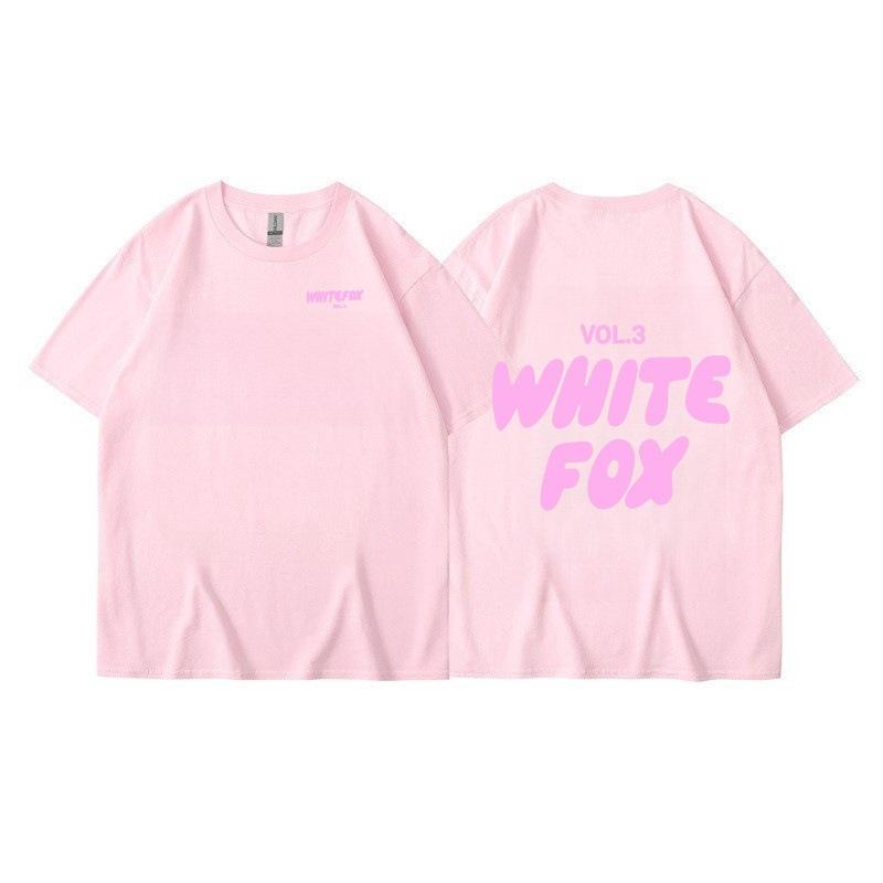 Men's Women's Summer Comfortable Casual White Fox Letter Solid Color Printed T-shirt-Soft Fabric Summer Relaxed Fit Clothing