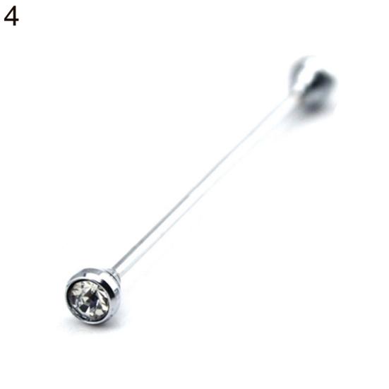 Men's Formal Shirt Collar Pin Rhinestone Bar Clasp Clip Barbell Lapel Stick