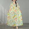 DIMANAF New 2026 Plus Size Spring Long Dress Women Summer Beach Loose Oversize Maxi Floral Print Vintage