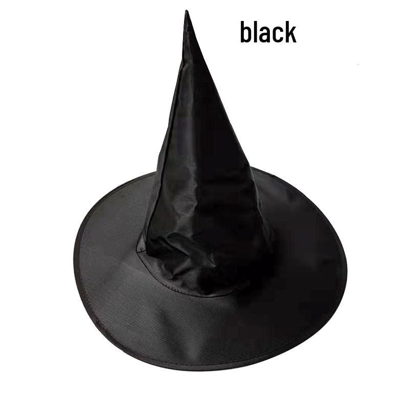 Halloween Witch Hat - Black Five-Pointed Magician Hat for Ghost Festival, Party Props for Children & Adults