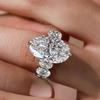 Huitan Sparkling Oval CZ Women Ring Simple Classic Style Wedding Charming Accessories for Lady Party Versatile Daily Jewelry