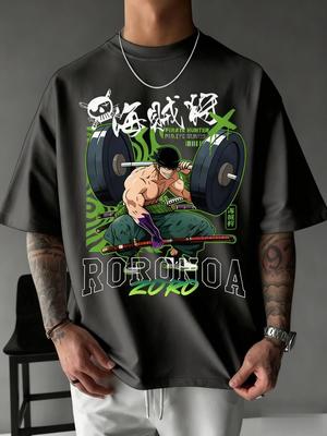 One Piece Zoro Anime Print T Shirt Men Women Cotton Short Sleeve Graphic Tee Summer Fashion Oversized Casual Gym Top Y2k Clothes