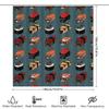 Sushi Dog Bath Curtain Japanese Kawaii Cute Pet Pug Shower Curtain Farmhouse Decor Bathroom Set Waterproof Home Decor