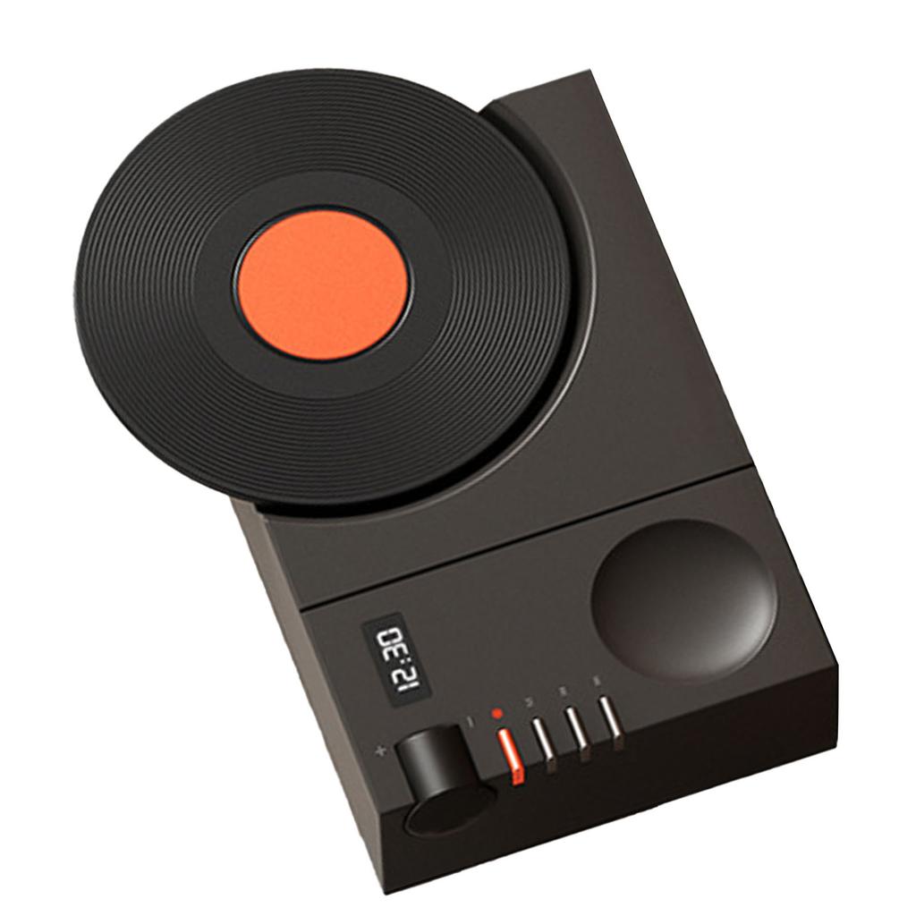 Retro Record Player   Speaker Wireless Miniature Speaker Portable Desktop Speaker Ornament with Memory Card Clock USB Charging for