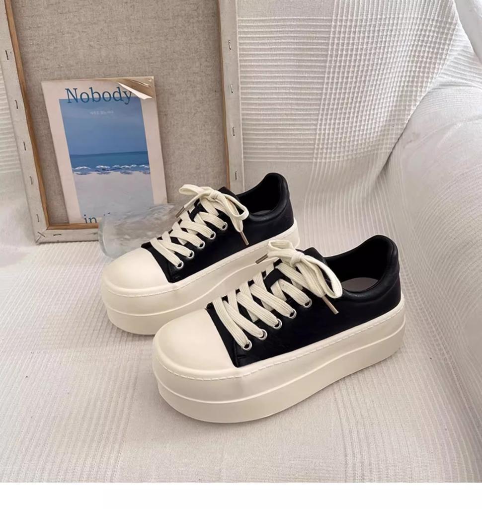 2025 new thick-soled little white shoes women's spring versatile muffin small women's shoes heightening casual sports board shoes