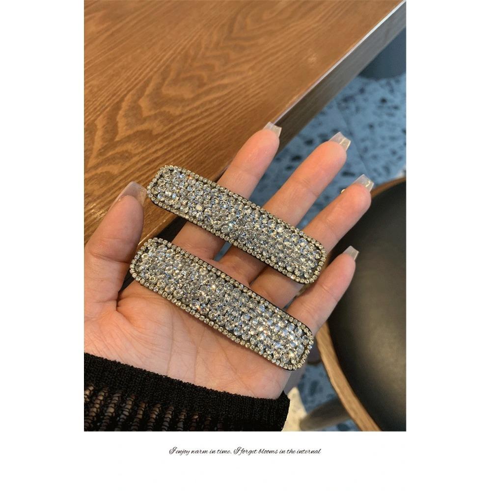 Beautiful Shiny Rhinestone Hairpins Creative Rectangular Hair Clips Woman's Hair Accessories