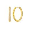 Metal Alloy Earrings with Sparkling Cubic Zirconias, 18-carat Yellow Gold Finish - Tezci