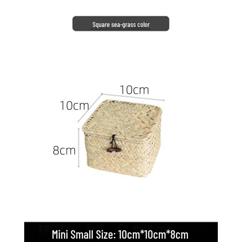 Japanese Style Bamboo Woven Storage Box with Lid - Haili Rattan Souvenir Basket