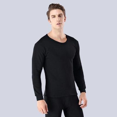Men's Fleece-Lined Warm Underwear Set: Cotton Sweater Base Layer & Thick Trousers for Autumn/Winter