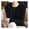 Navava Long Sleeve Knit Ribbed Round Neck Simple Daily Nk1935