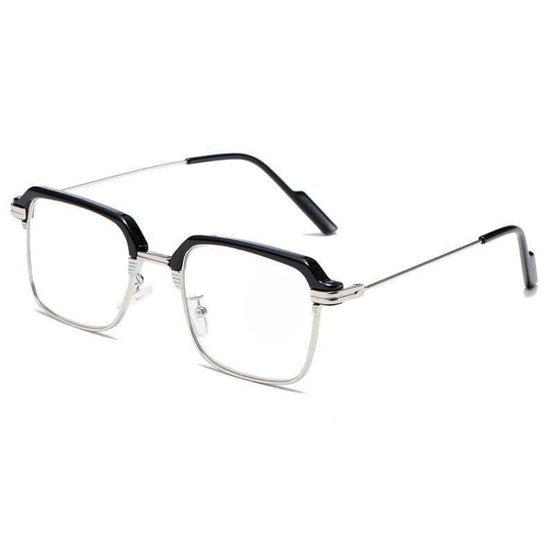 Fashion Metal Metal Square Simple Personality Half-frame Women Men Eye Protection Anti Blue-ray Glasses