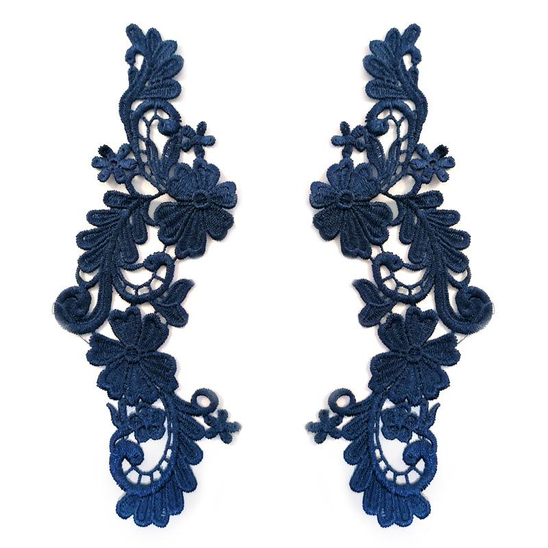 Water soluble lace 3D embroidery piece Embroidery symmetrical lace pair embroidery clothing DIY accessories polyester flower piece