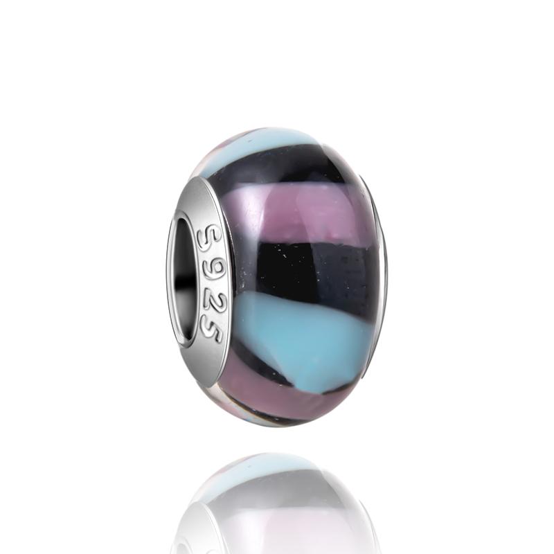 Murano Glas Serie Kupfer Weiß Herzförmiger Anhänger Passend für Armband Damen Exquisite Schmuckaccessoires Geschenke