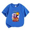 Kids Boys Girls 100% Cotton Crew Neck Short Sleeve T-Shirt, Funny Pixel Headless Horseman Pumpkin Print Casual Halloween Tees for Children Daily Wear