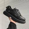 men luxury fashion original leather shoes breathable black trend platform shoe  designer youth street sneakers footwear man