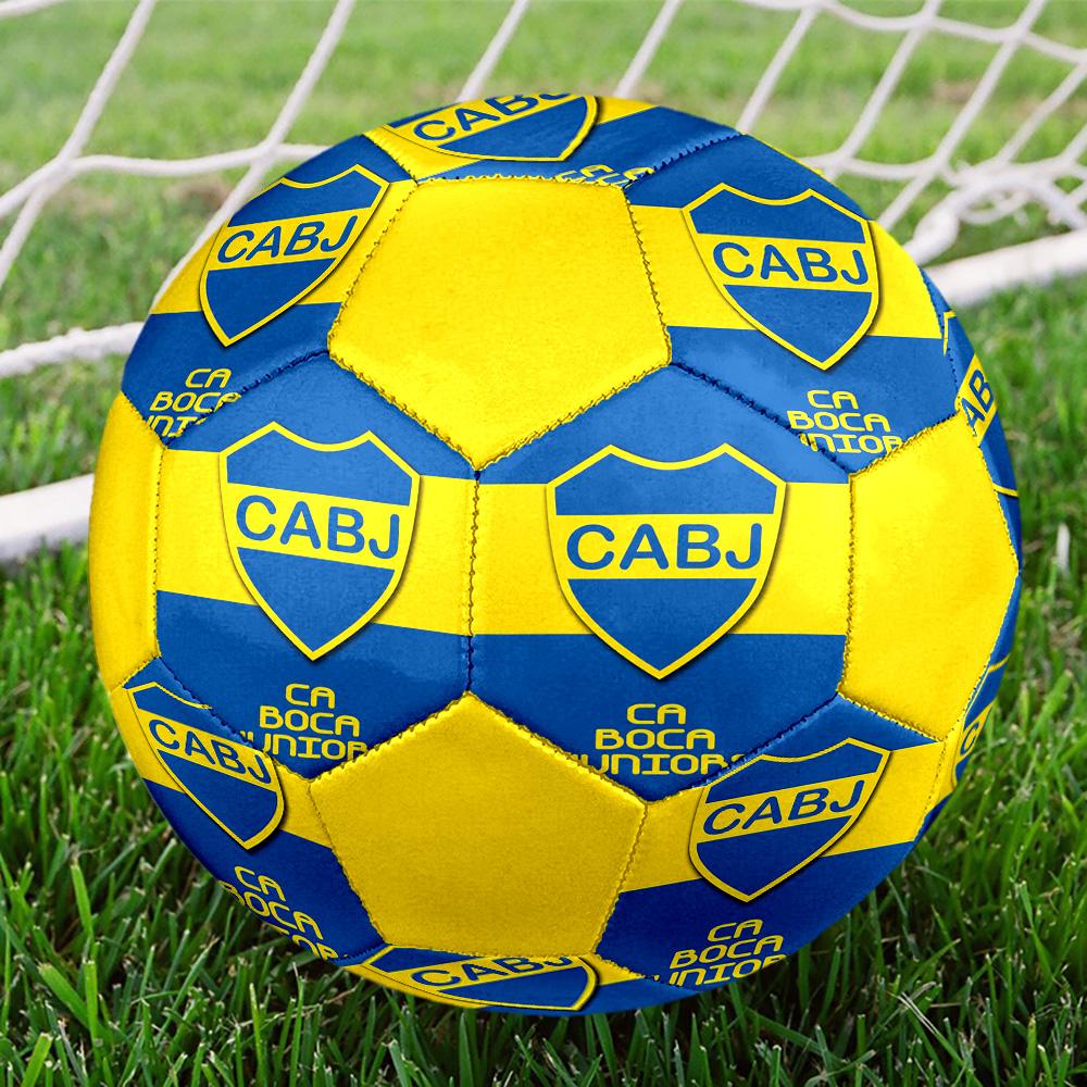 CABJ Boca Juniors Indoor Soccer Ball Colorful All Ages Size 5 Machine Stitched PVC Competition Ready Durable High-Bounce