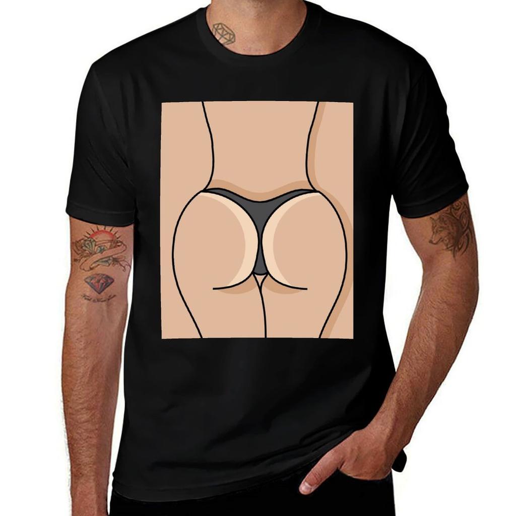 Sexy Unisex Booty Tshirt Simple Casual Short Sleeve Tee