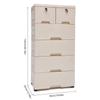 Comodă Modernă de Depozitare Cabinet 6 Sertare Bej de Uz Casnic Bej Multistrat Mobil PP Dulap Rectangular Organizator cu Raft Blocabil