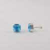 Swiss Blue Topaz Gemstone 925 Sterling Silver Handmade Jewelry Partywear Studs Earring 1" For Birthday EE-181-14