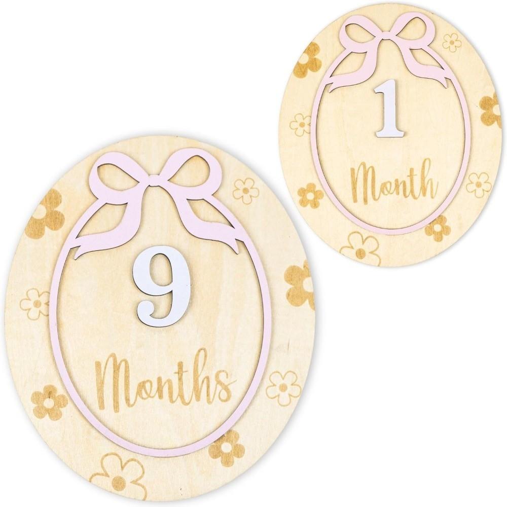 Wooden Milestone Photo Props Number Month Newborn Photography Props for Girls Boys