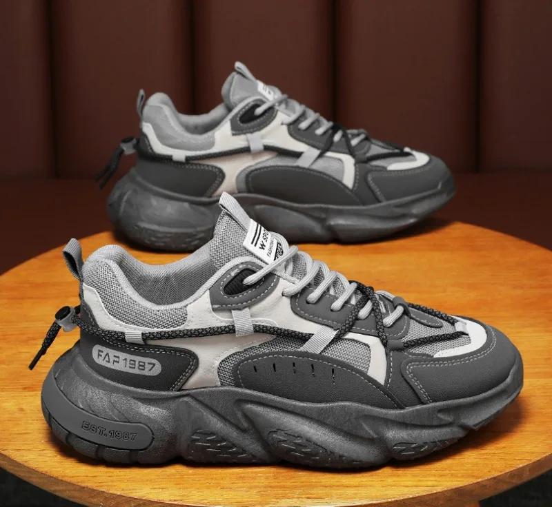 Fashion Spring New Men Sneakers Lightweight Mesh Breathable Air Cushion Running Shoe Basketball Training Shoes Damping Walking Shoe Plus