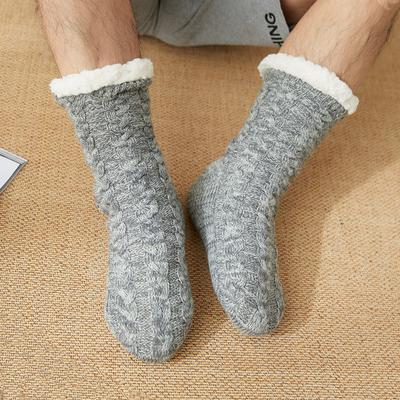 Herren Winter Verdickte Gestrickte Bodensocken Gewebte Thermische Kaschmir Damen Teppich Zuhause Plus Samt Schlaf Socken Hausschuhe Beinwärmer