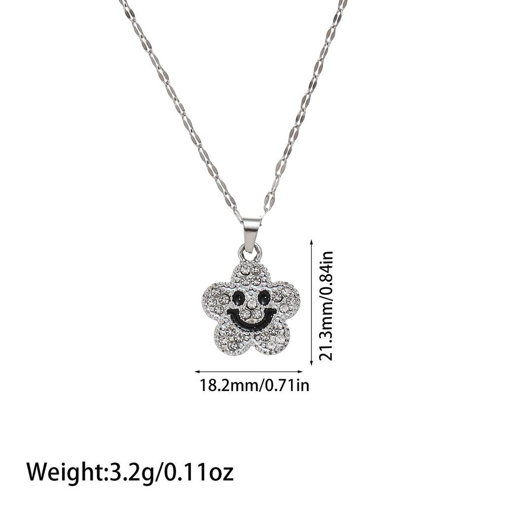 Elegant Titanium Steel Smile Face Pendant Necklace - European & American Design