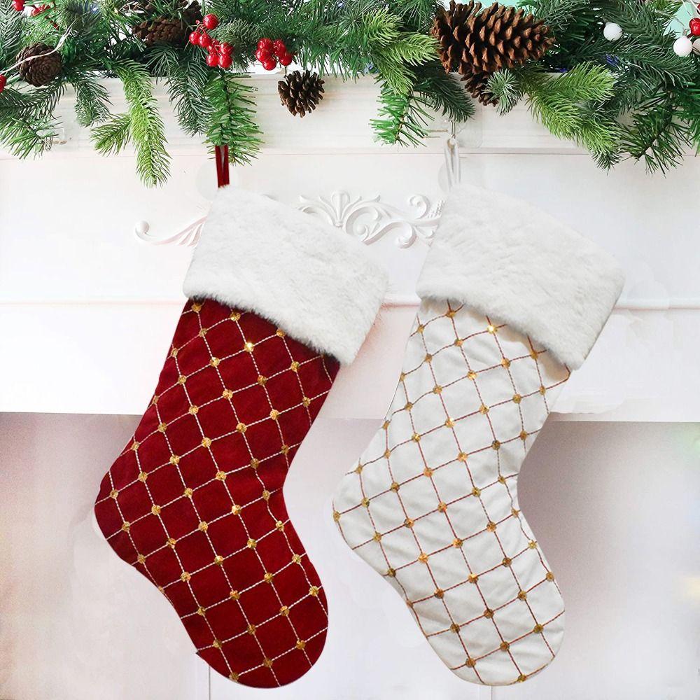 Pendant Christmas Gift Socks Large Size Xmas Gift Bag Christmas Stocking  Christmas Decor