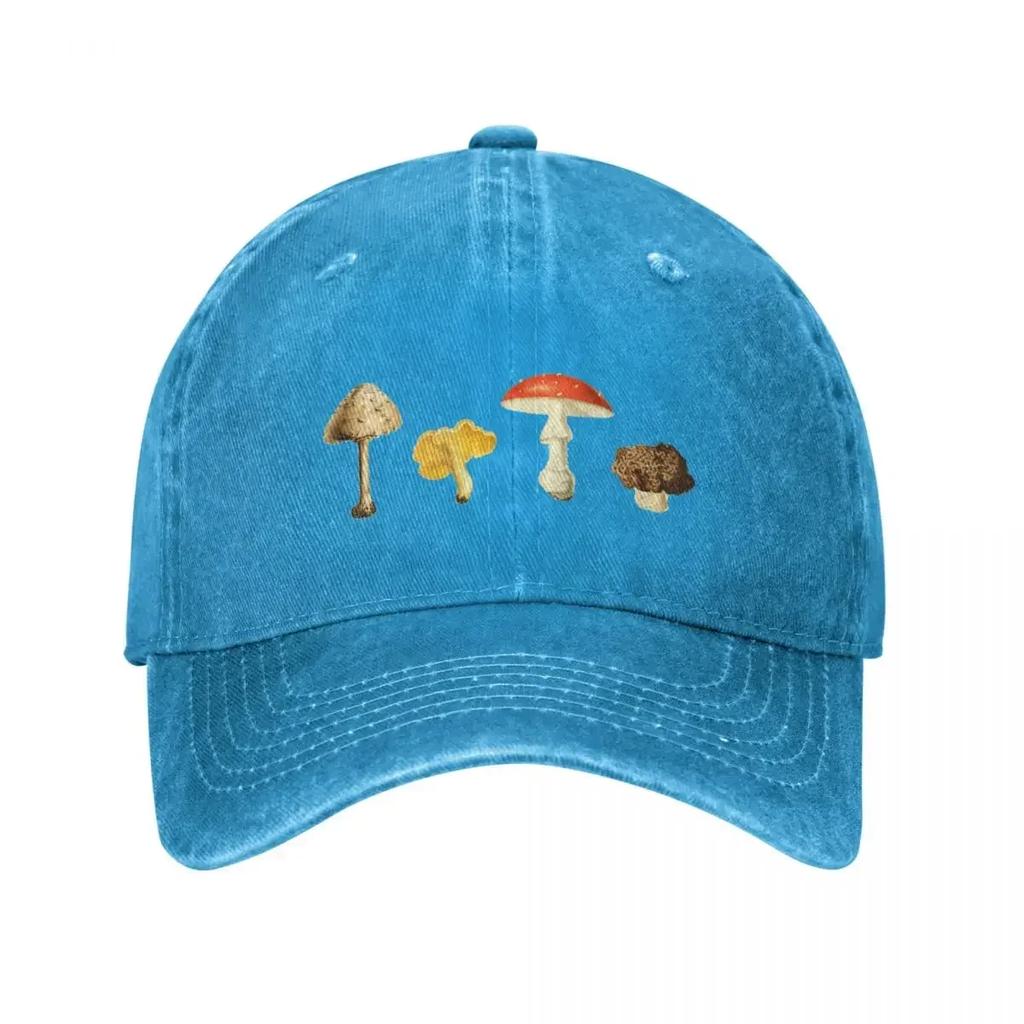 Autumn Mushrooms  4 Vintage Mushroom Illustrations Baseball Cap Party Hat Funny Hat GirlS Hats Mens