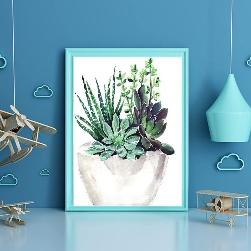 5D DIY Diamond Painting Beautiful Green Plants Cross Stitch Kit Mosaic Diamond Embroidery Rose Full Round/Square Drill Home Decoration