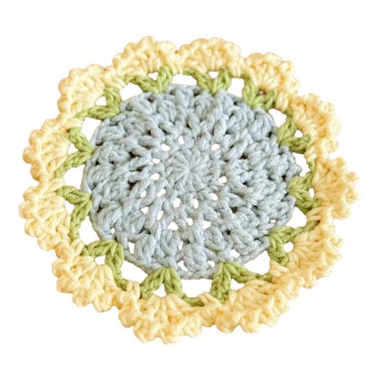 Crochet Rose Bouquet Coaster Heat-resistant DIY Handmade Knitting Flower Coffee Mug Cup Mat Kitchen Countertop Table Desk Decoration