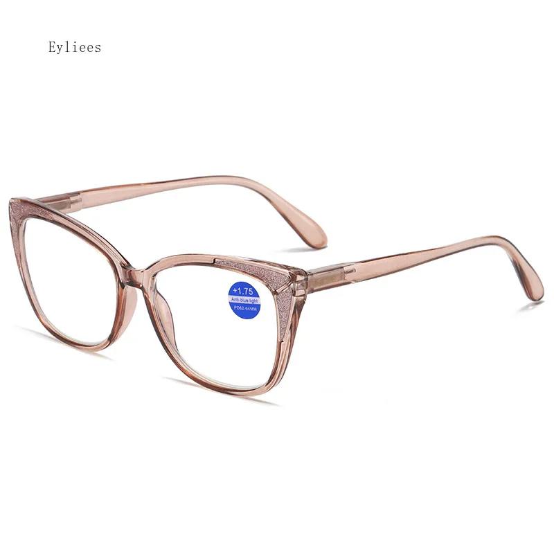 +1.0 +1.25 +1.75 +1.5 To +4 Cat Eye Reading Glasses Women Fashion Design Anti Blue Light Prescription Presbyopia Eyeglasses
