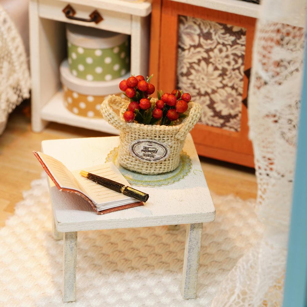 DIY Miniature Dollhouse Kit Realistic Mini 3D Wooden House Room Craft with Furniture LED Lights Christmas Birthday Gift