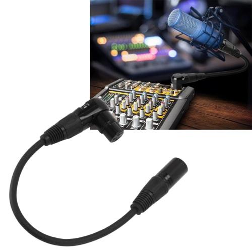 Ongwan XLR Microphone Extension Cable Adapter, Right Angle XLR to Straight XLR Cable, PVC (1 Meter/3.3 Feet)