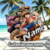 Custom Name Personalized ONE PIECE Print Umbrella, Auto Open Close, 8‑Rib Sturdy Frame, Commute Camping Hiking Use, Birthday Gift