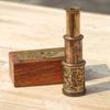 Nautical Brass Telescope – 10.16 cm, Vintage Style with Wooden Case