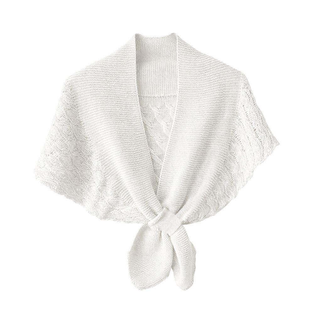 Knitted Cross Shawl Solid Color Fake Collar Cape Fashion Air-conditioning Outerwear  Summer