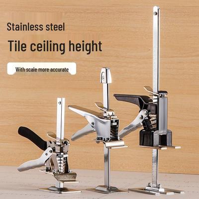 Adjustable Stainless Steel Tile Lifter with Spacer - Wall Positioning Tool for Brick and Tile Installation
